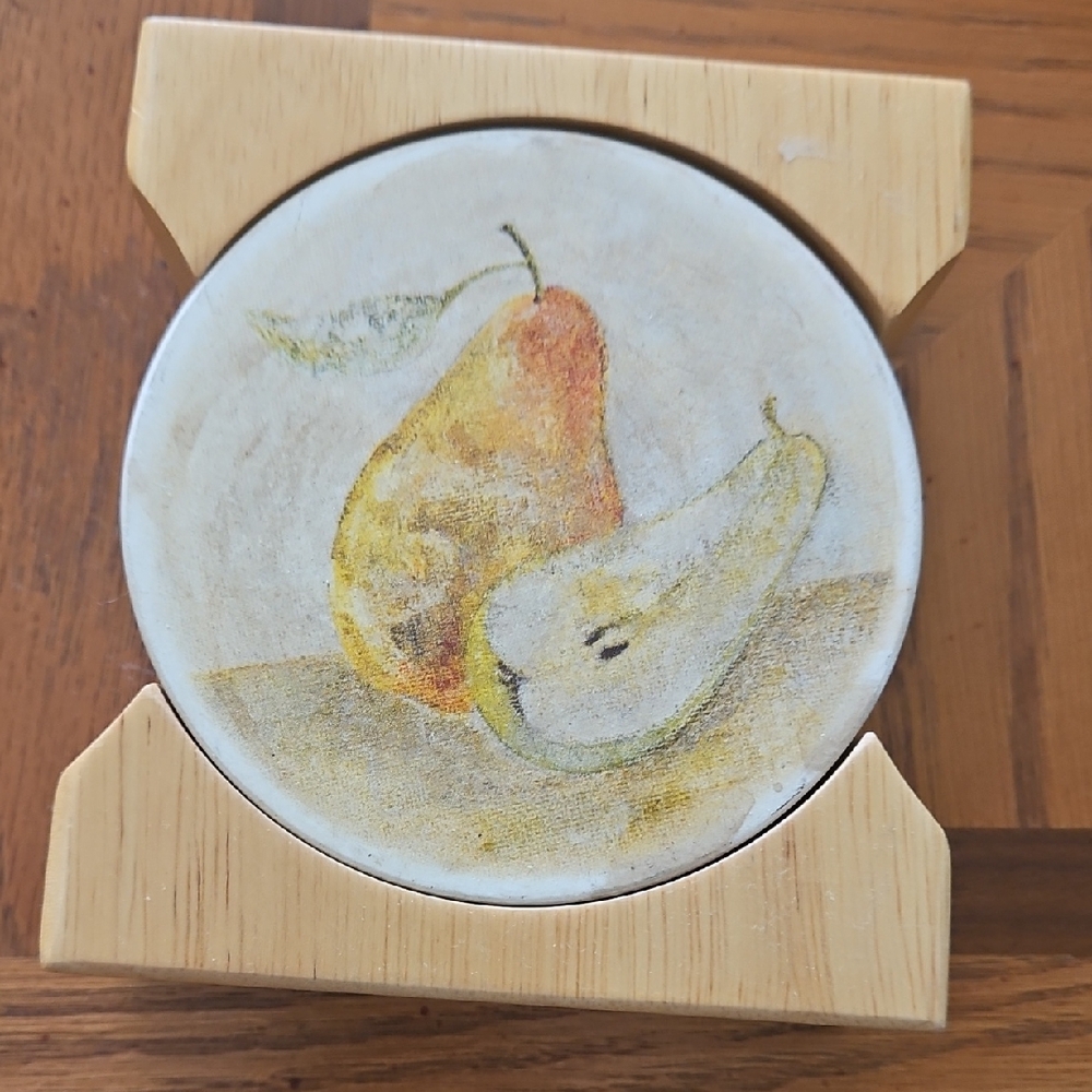 Fruit Design Coasters with Holder